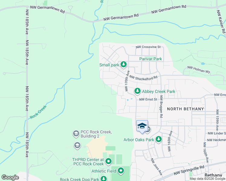 map of restaurants, bars, coffee shops, grocery stores, and more near 17440 NW Brugger Rd in Portland