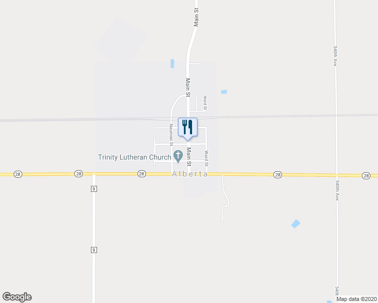 map of restaurants, bars, coffee shops, grocery stores, and more near 313 Main Street in Alberta