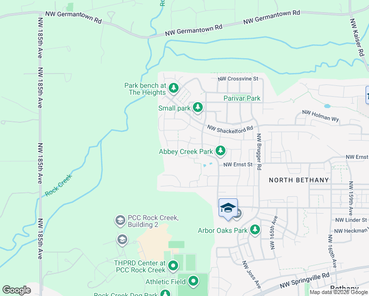 map of restaurants, bars, coffee shops, grocery stores, and more near 17258 Northwest Anita Street in Portland