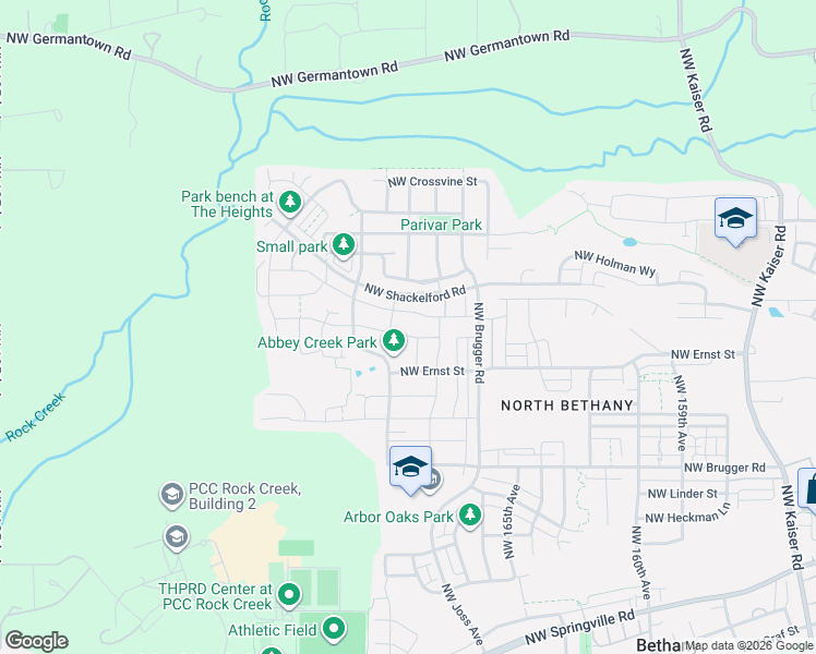 map of restaurants, bars, coffee shops, grocery stores, and more near 16923 Northwest Anita Street in Portland