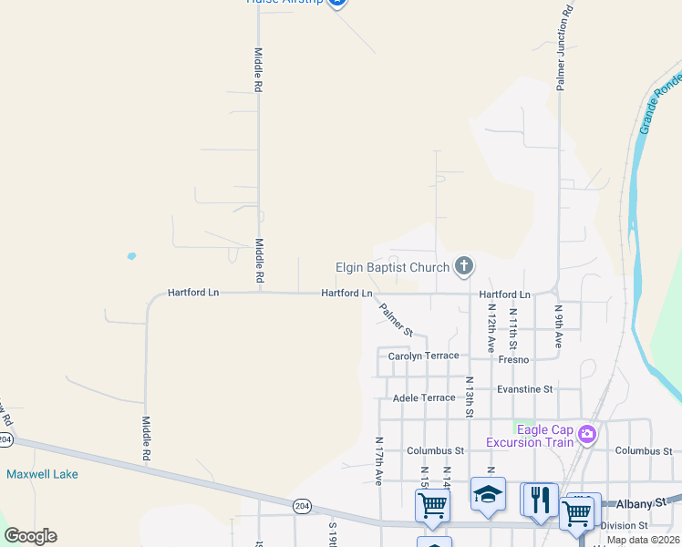 map of restaurants, bars, coffee shops, grocery stores, and more near 65875 Hartford Lane in Elgin