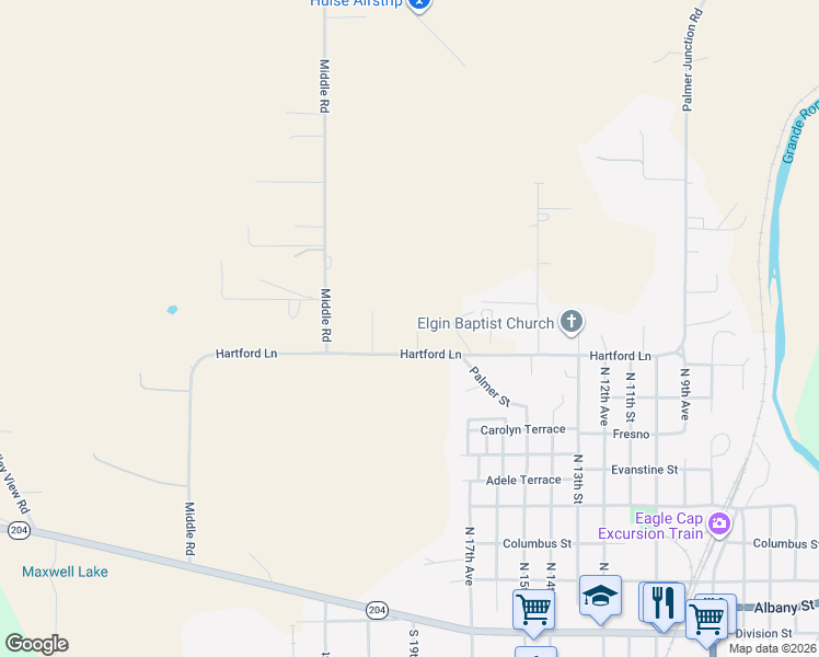 map of restaurants, bars, coffee shops, grocery stores, and more near 65875 Hartford Lane in Elgin