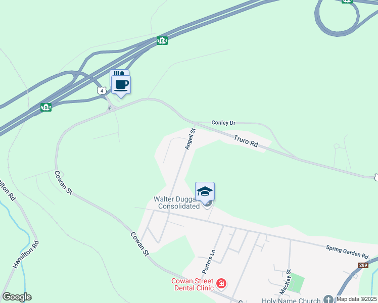 map of restaurants, bars, coffee shops, grocery stores, and more near 2057 Angell Street in Westville