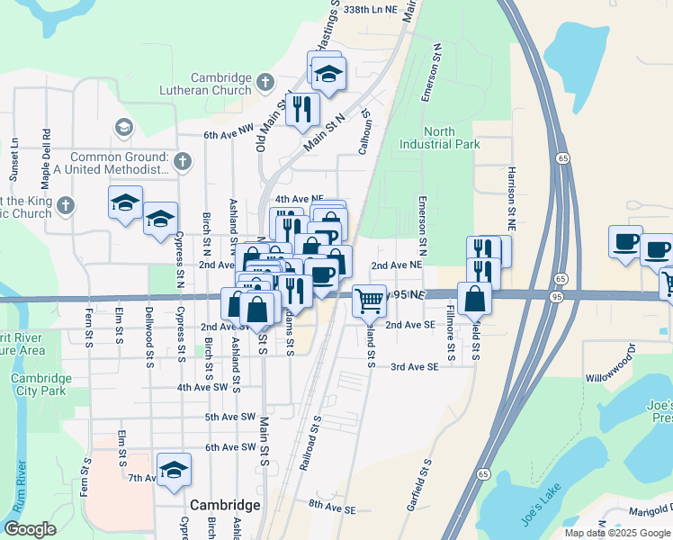 map of restaurants, bars, coffee shops, grocery stores, and more near 110 Buchanan Street North in Cambridge