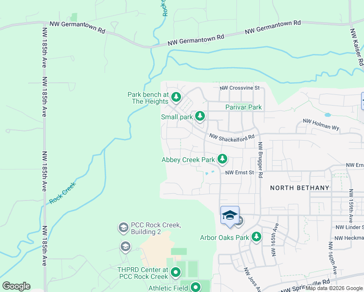 map of restaurants, bars, coffee shops, grocery stores, and more near 17331 Northwest Anita Street in Portland