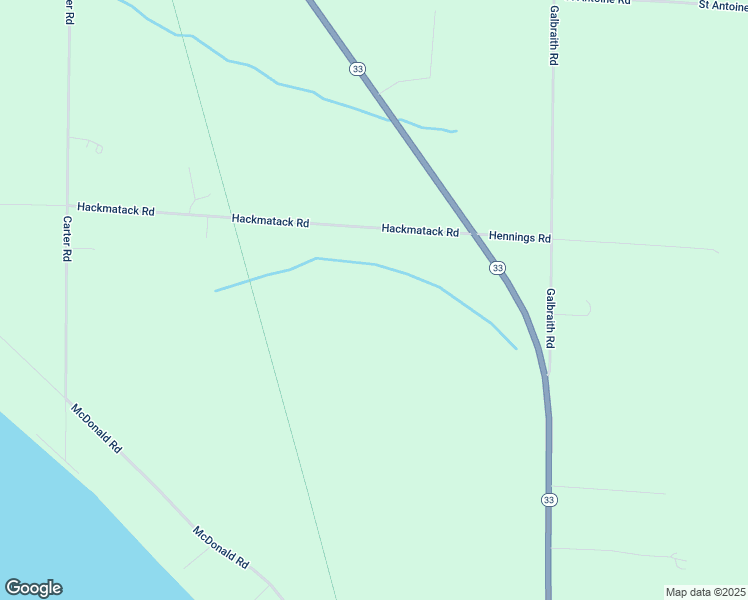 map of restaurants, bars, coffee shops, grocery stores, and more near 1576 Hackmatack Road in Cheboygan
