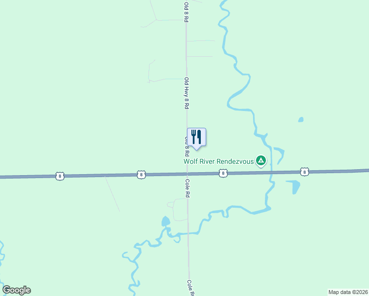 map of restaurants, bars, coffee shops, grocery stores, and more near 5500-5682 Old Highway 8 Road in Laona