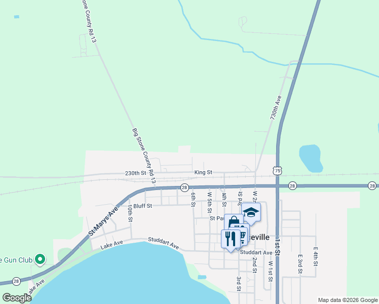 map of restaurants, bars, coffee shops, grocery stores, and more near 1123 West 6th Street in Graceville