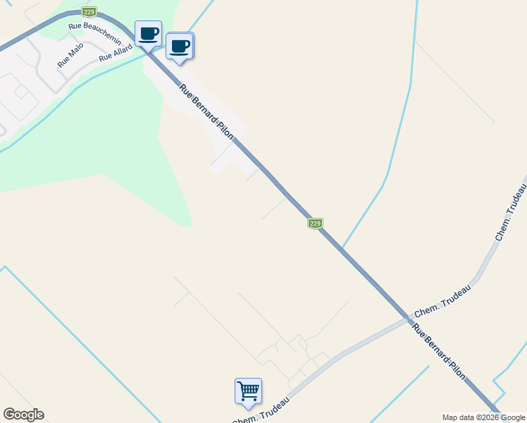 map of restaurants, bars, coffee shops, grocery stores, and more near 2620 Rue Bernard-Pilon in Beloeil