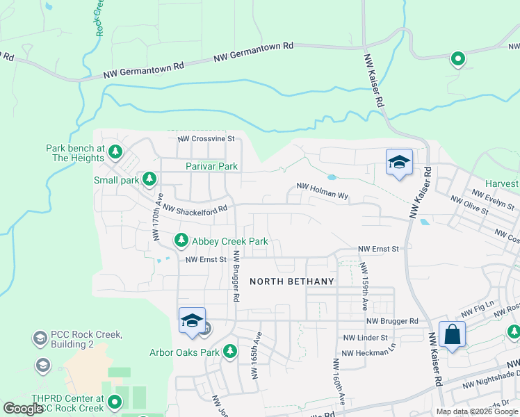 map of restaurants, bars, coffee shops, grocery stores, and more near 16441 Northwest Liberty Street in Portland
