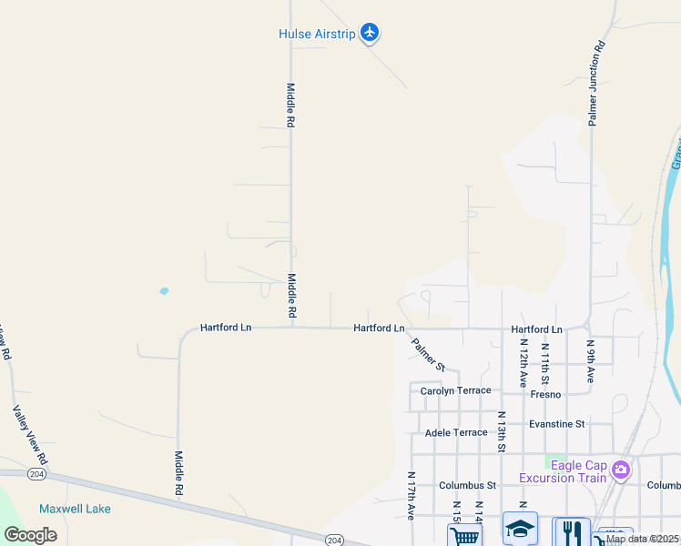 map of restaurants, bars, coffee shops, grocery stores, and more near 70589 Middle Road in Elgin