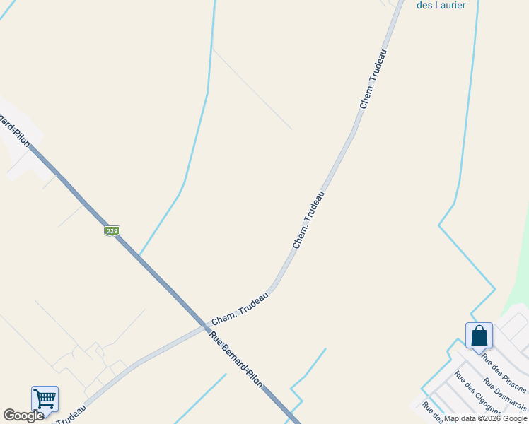 map of restaurants, bars, coffee shops, grocery stores, and more near Chemin Trudeau in Saint-Mathieu-de-Beloeil