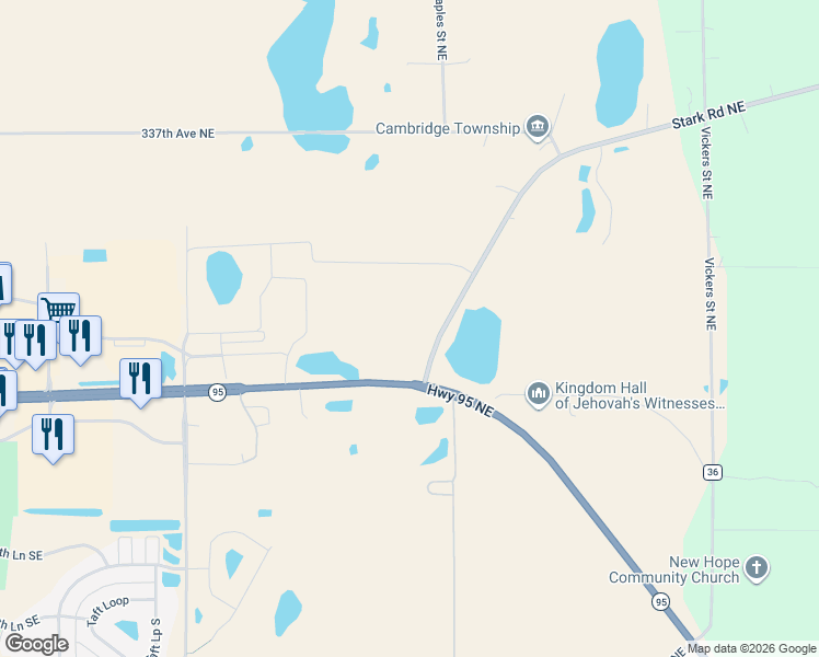map of restaurants, bars, coffee shops, grocery stores, and more near 3375 Stark Road Northeast in Cambridge