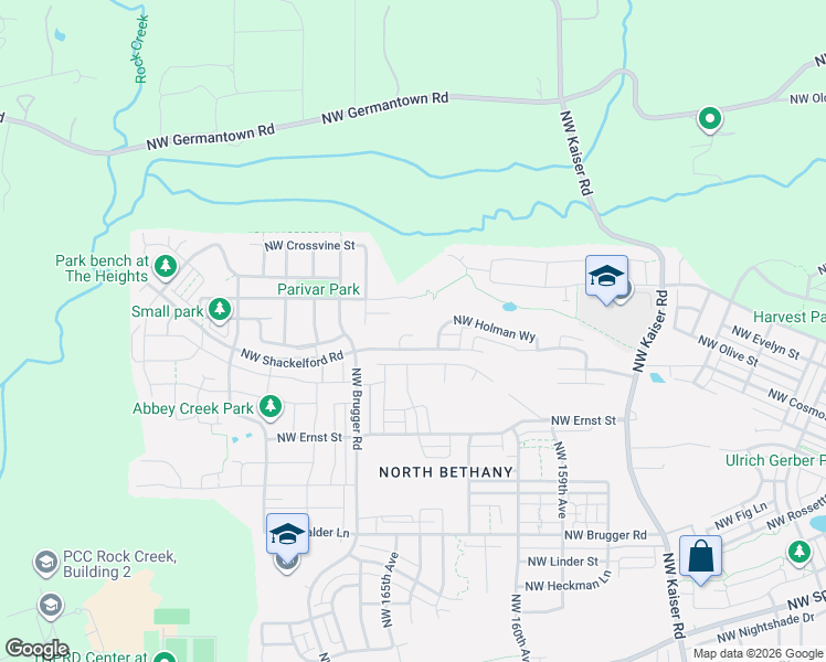 map of restaurants, bars, coffee shops, grocery stores, and more near 16441 Northwest Liberty Street in Portland