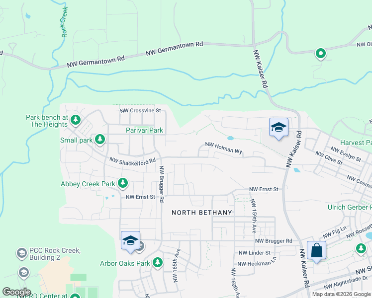 map of restaurants, bars, coffee shops, grocery stores, and more near 16441 Northwest Liberty Street in Portland