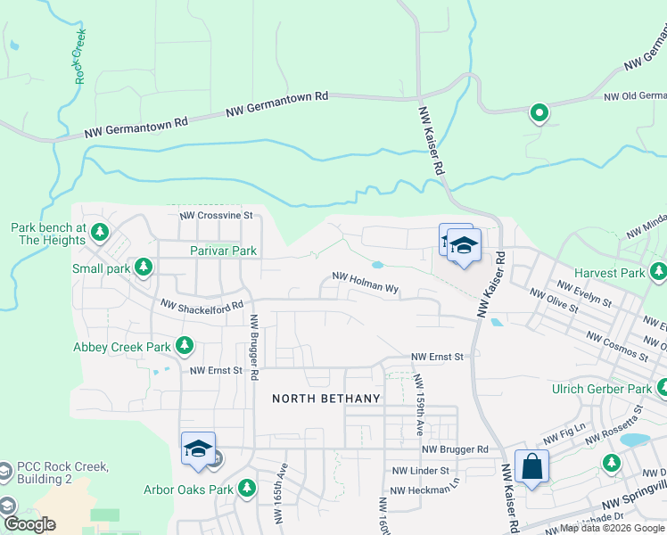 map of restaurants, bars, coffee shops, grocery stores, and more near 16245 Northwest Holman Way in Portland