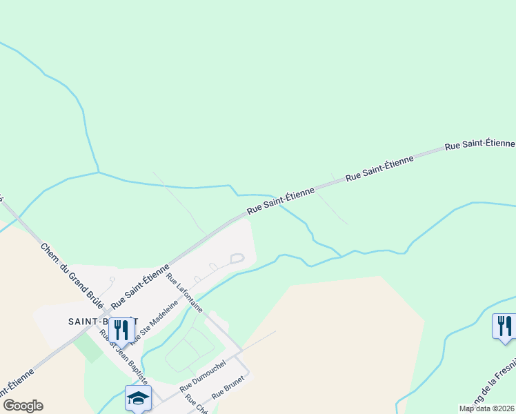 map of restaurants, bars, coffee shops, grocery stores, and more near Rue Saint-Étienne in Laurentides
