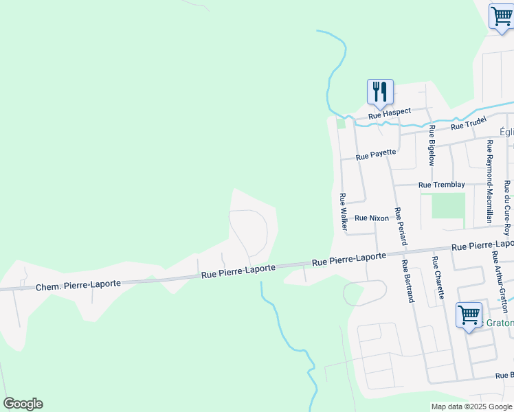 map of restaurants, bars, coffee shops, grocery stores, and more near 23 Rue des Castors in Gatineau