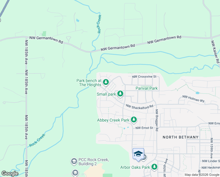 map of restaurants, bars, coffee shops, grocery stores, and more near 17387 Northwest Shackelford Road in Portland