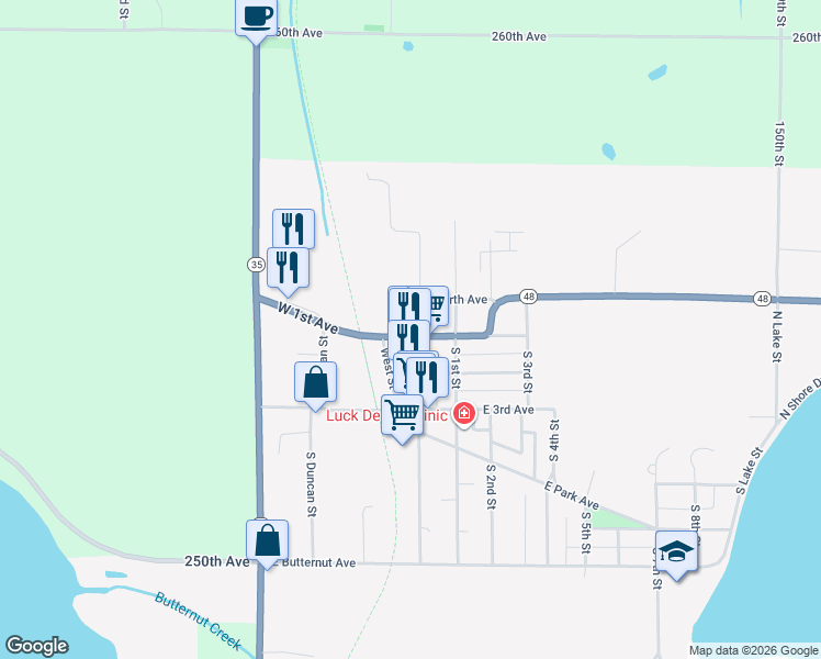 21 West 1st Avenue, Luck WI Walk Score