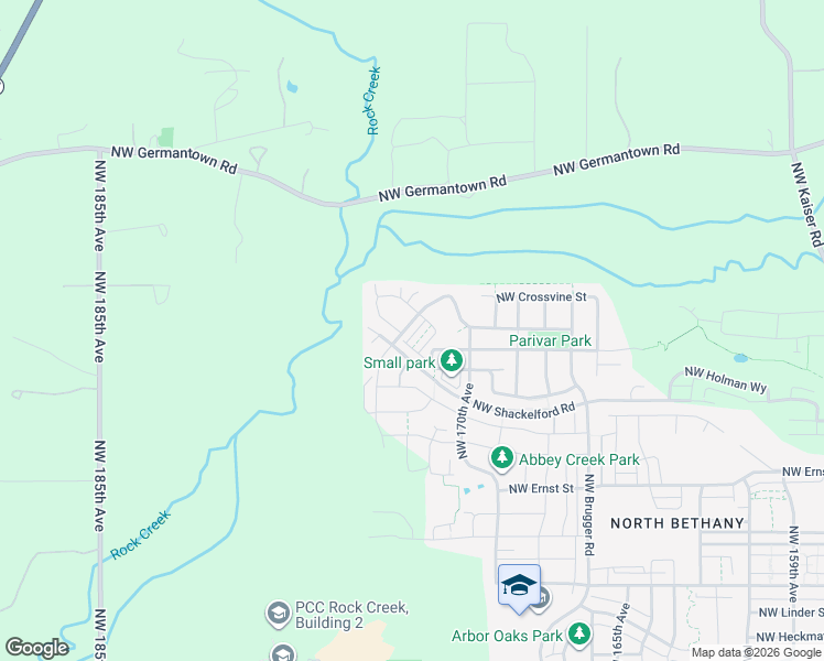 map of restaurants, bars, coffee shops, grocery stores, and more near 17387 Northwest Shackelford Road in Portland
