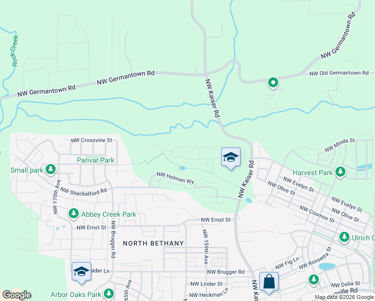 map of restaurants, bars, coffee shops, grocery stores, and more near 7315 Northwest Kaiser Road in Portland