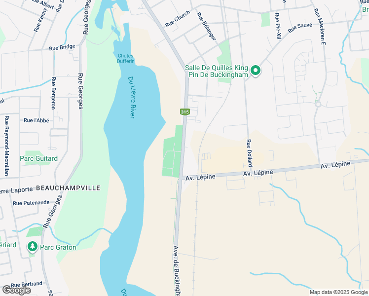 map of restaurants, bars, coffee shops, grocery stores, and more near 792a Avenue de Buckingham in Gatineau