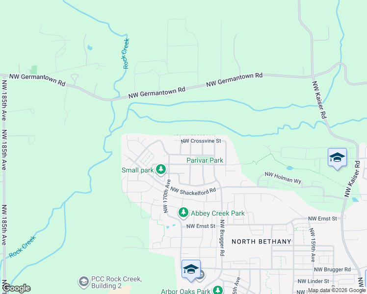map of restaurants, bars, coffee shops, grocery stores, and more near 16924 Northwest Catalpa Street in Portland