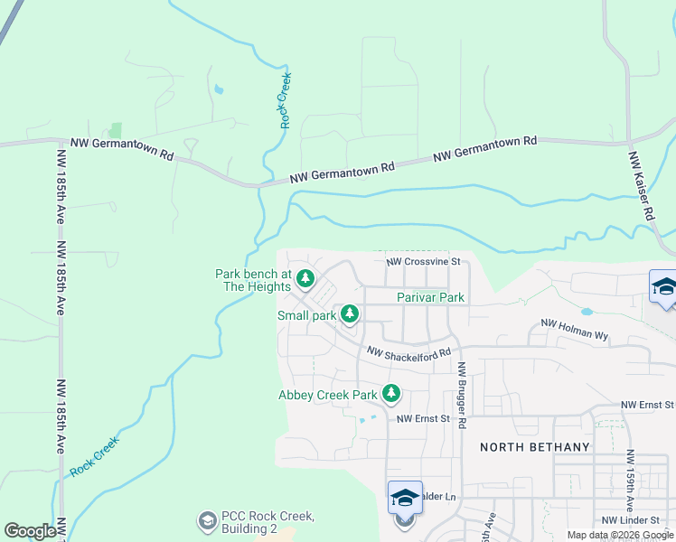 map of restaurants, bars, coffee shops, grocery stores, and more near 7991 Northwest Royalfern Place in Portland