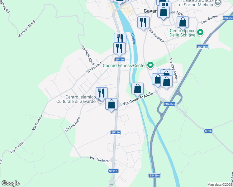 map of restaurants, bars, coffee shops, grocery stores, and more near 2 Via Vittorio Veneto in Gavardo-sopraponte