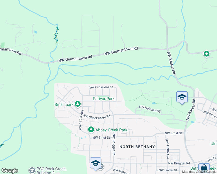 map of restaurants, bars, coffee shops, grocery stores, and more near 16673 Northwest Crossvine Street in Portland