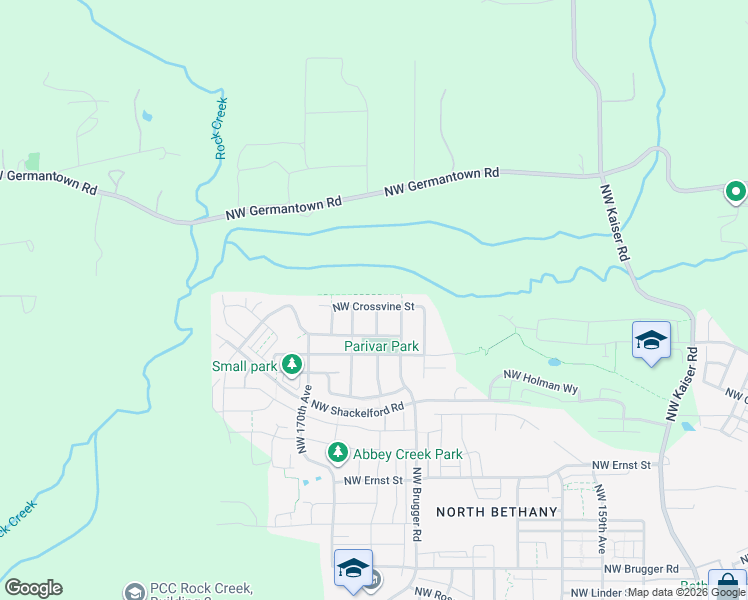 map of restaurants, bars, coffee shops, grocery stores, and more near 16809 Northwest Crossvine Street in Portland
