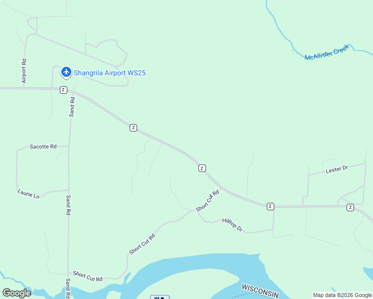 map of restaurants, bars, coffee shops, grocery stores, and more near W4874 County Road Z in Pembine