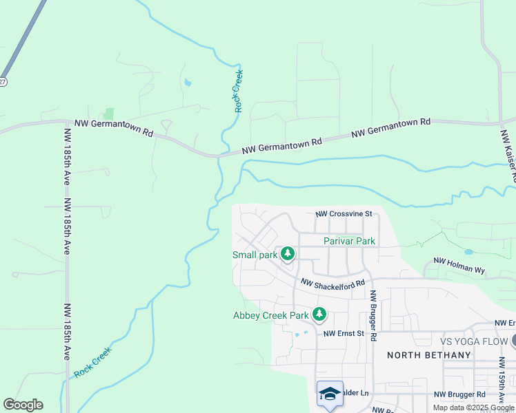 map of restaurants, bars, coffee shops, grocery stores, and more near 17391 Northwest Woodrush Way in Portland