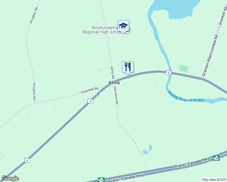 map of restaurants, bars, coffee shops, grocery stores, and more near 821 Old Alma Road in Westville