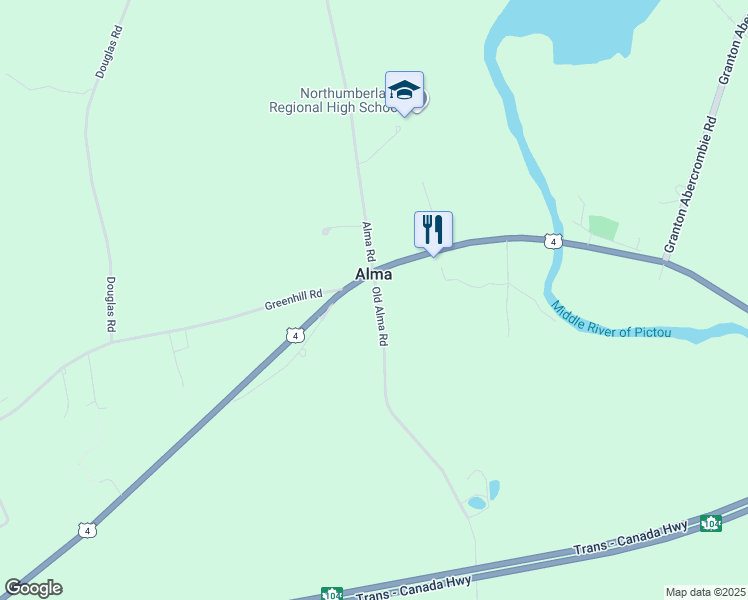 map of restaurants, bars, coffee shops, grocery stores, and more near 821 Old Alma Road in Westville