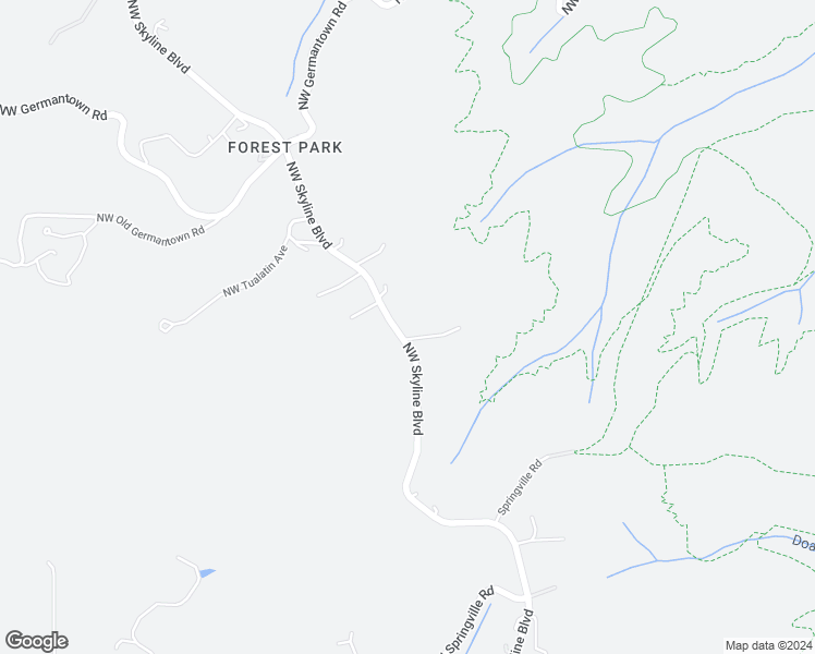 map of restaurants, bars, coffee shops, grocery stores, and more near 7625 Northwest Skyline Boulevard in Portland
