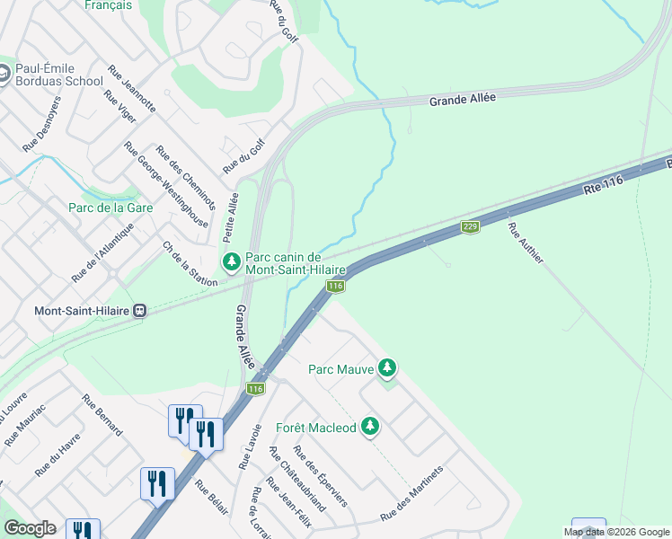 map of restaurants, bars, coffee shops, grocery stores, and more near 1087 Boulevard Sir-Wilfrid-Laurier in Mont-Saint-Hilaire