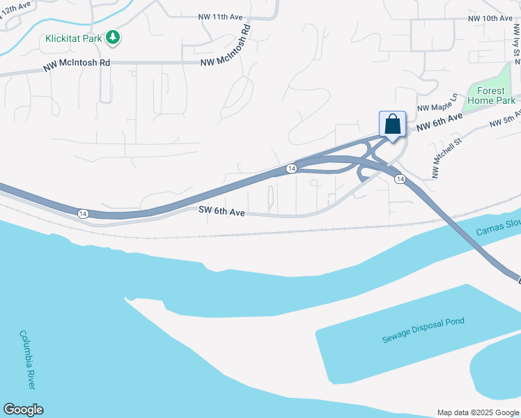 map of restaurants, bars, coffee shops, grocery stores, and more near 2413 Southwest 6th Avenue in Camas