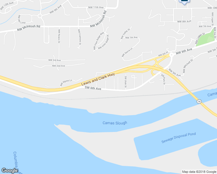 map of restaurants, bars, coffee shops, grocery stores, and more near 2413 Southwest 6th Avenue in Camas