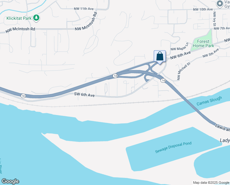map of restaurants, bars, coffee shops, grocery stores, and more near 613 Southwest Utah Street in Camas