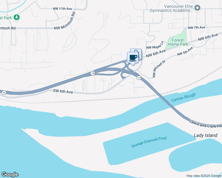 map of restaurants, bars, coffee shops, grocery stores, and more near 1990 Southwest 6th Avenue in Camas