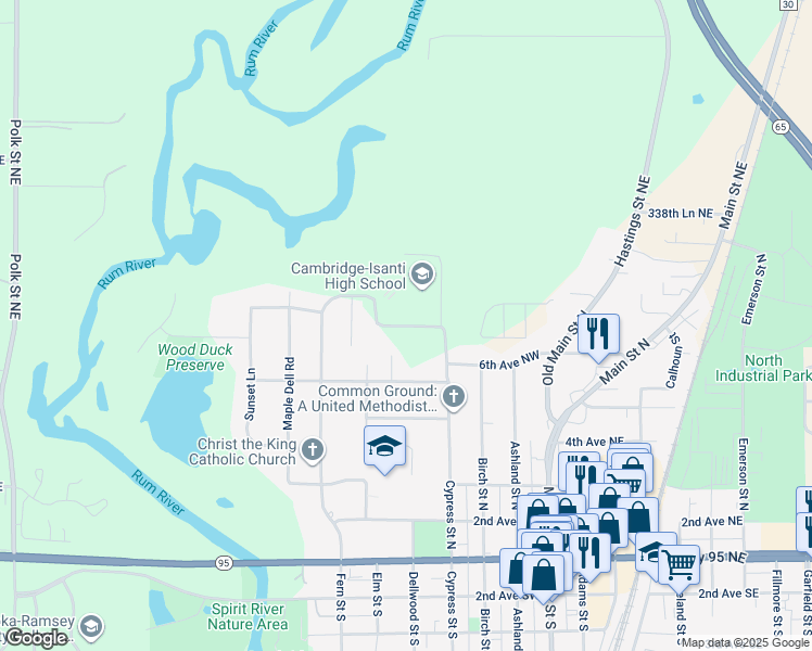 map of restaurants, bars, coffee shops, grocery stores, and more near 430 8th Avenue Northwest in Cambridge