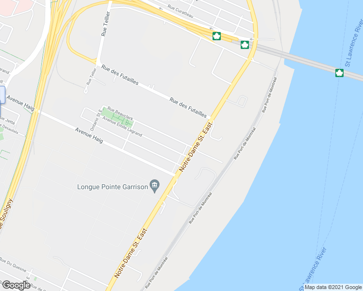 map of restaurants, bars, coffee shops, grocery stores, and more near 552 Rue Beauclerk in Montréal
