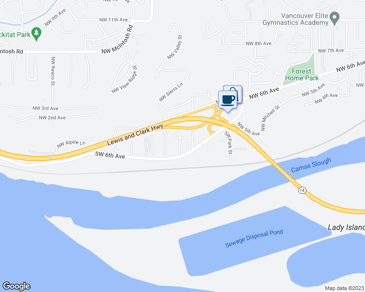 map of restaurants, bars, coffee shops, grocery stores, and more near 620 Southwest Trout Court in Camas
