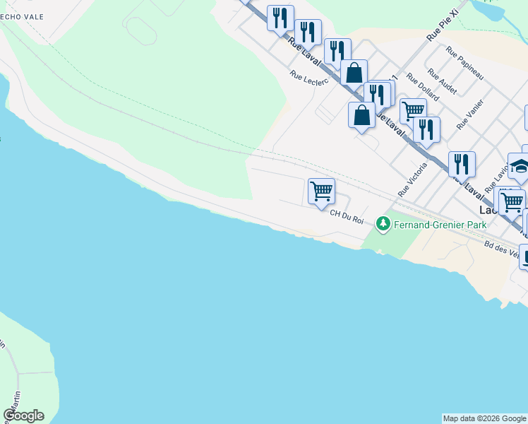 map of restaurants, bars, coffee shops, grocery stores, and more near 4082 Rue de la Baie des Sables in Lac-Mégantic