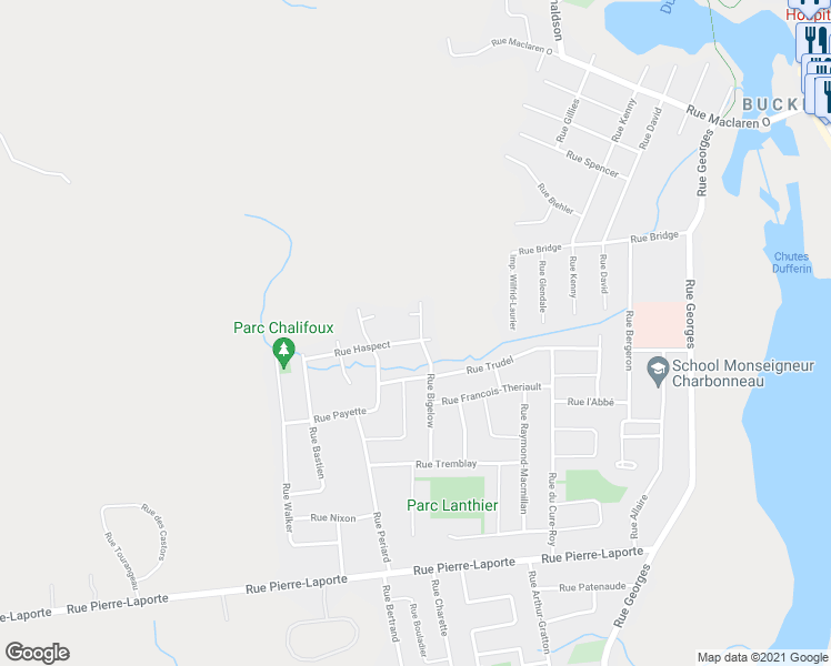 map of restaurants, bars, coffee shops, grocery stores, and more near 397 Rue Haspect in Gatineau