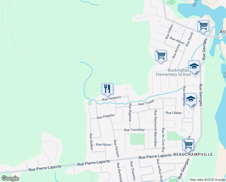 map of restaurants, bars, coffee shops, grocery stores, and more near 440 Rue Guenette in Gatineau