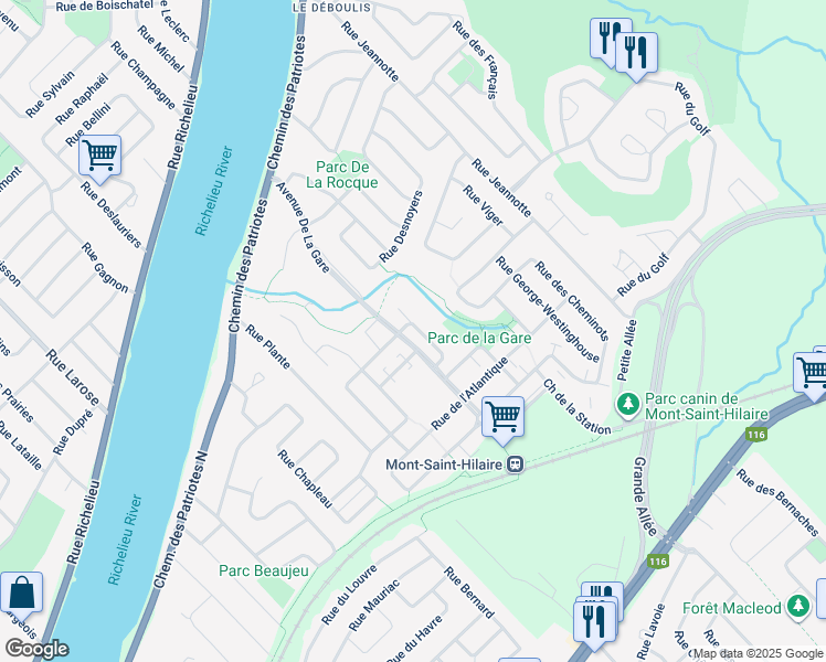 map of restaurants, bars, coffee shops, grocery stores, and more near 436 Rue Marie-Perle in Mont-Saint-Hilaire