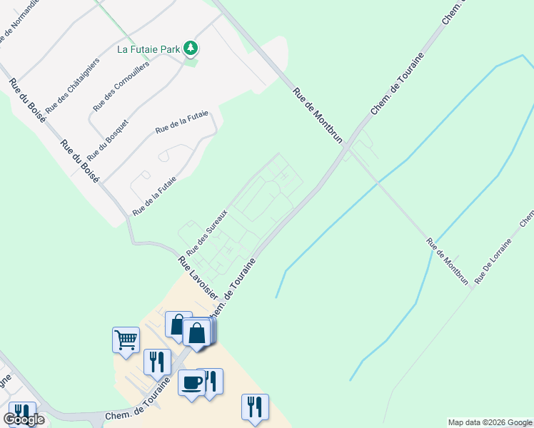 map of restaurants, bars, coffee shops, grocery stores, and more near 752 Rue des Sureaux in Boucherville
